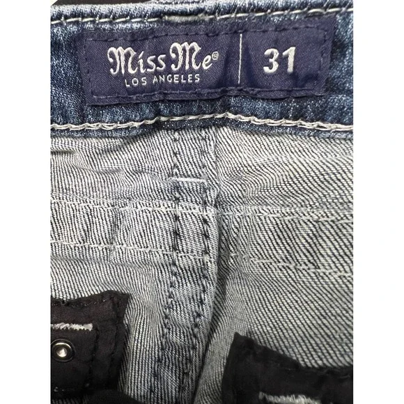 Miss Me Women's Size 31 Ankle Skinny Jeans Embellished Pockets Light Wash Denim - Picture 4 of 8